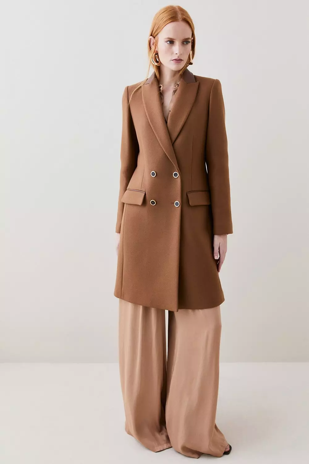 Italian Wool Cashmere Double Breasted Tailored Coat Karen Millen